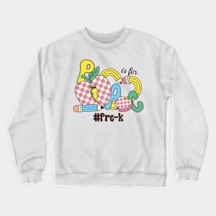 P Is For Pre-k Teacher Groovy Back to School Crewneck Sweatshirt